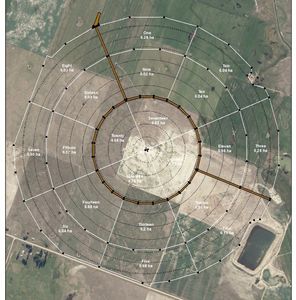 Pie shaped fencing design under a centre pivot